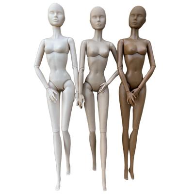 30cm 1/6 Scale Solid Doll Figure with Movable Joints Blank Bald Head for DIY Makeup Practice Collectible Toy Playing Parts