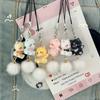 Adorable Sturdy Resin Cats Phone Charm Keychain Pendant for Girls Adds Lovely to Your Bag or Backpack Decoration