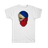 Gift T-Shirt : Phillipines Flag Skull Filipino National Colors