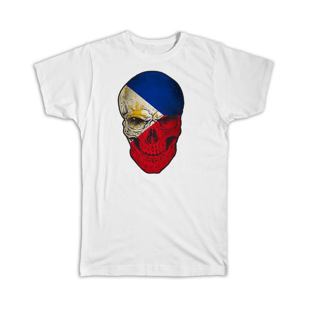 

Gift T-Shirt : Phillipines Flag Skull Filipino National Colors 5XL різнокольоровий