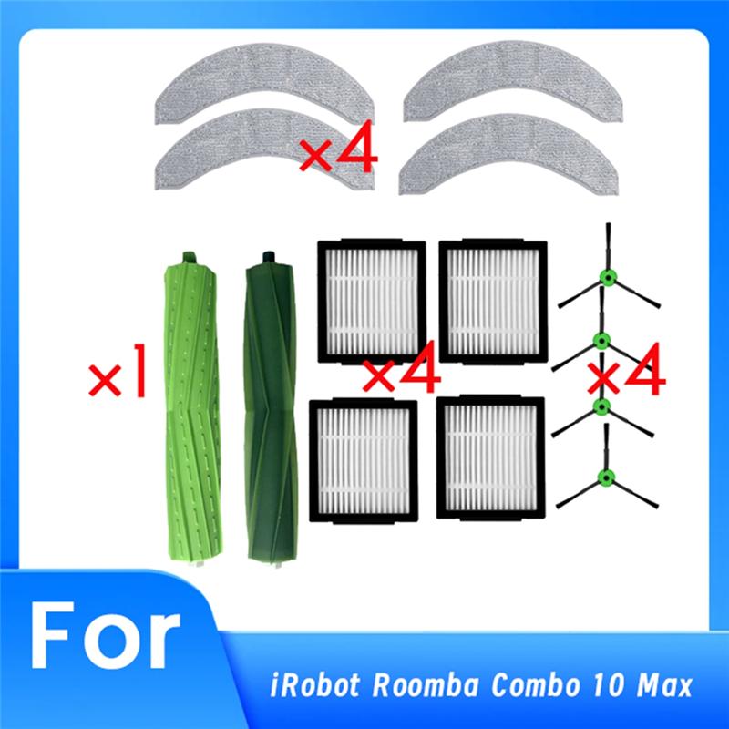 A65T-For Irobot Roomba Combo 10 Max Robot Vacuum Main Side Brush HEPA Filter Mop Dust Bag Pad Essential Vacuum Accessories