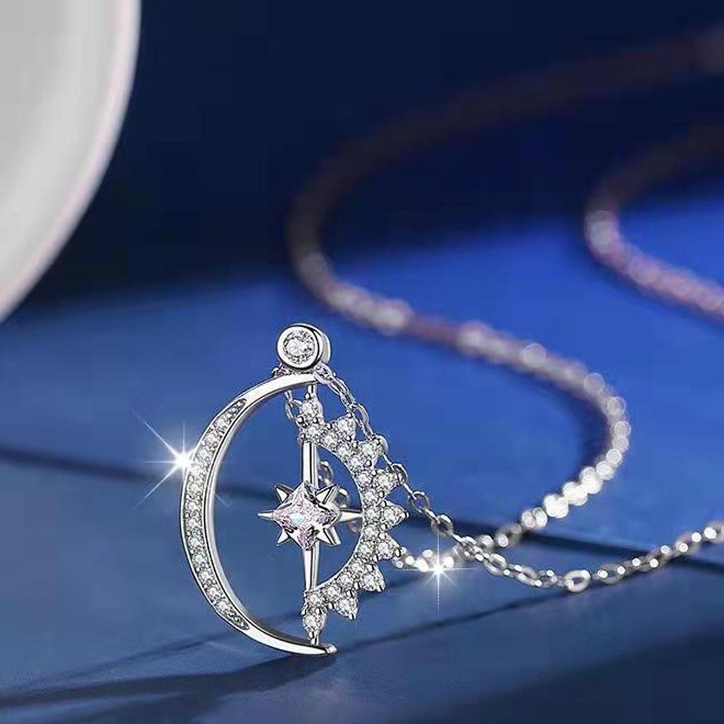 Fashion Trendy Light Luxury Niche Design Sense Collarbone Chain Temperament Simple Ins Cold Wind Sun Moon Star Neckl