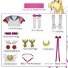 Anime Sailor Moon Cosplay Costume Tsukino Usagi Uniform Dress Outfits Cosplay Yellow Wig Halloween Carnivl Party Women Kids