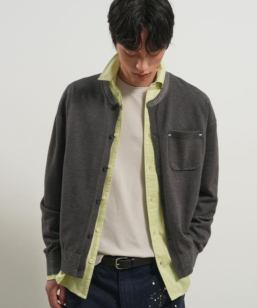 Generalidea Unisex Pocket Crew Neck Cardigan [3Col] / Gf1Ukc002