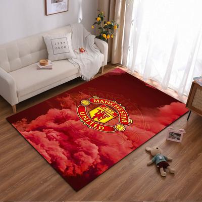 "Roter Manchester United Logo Teppich Fußball Fan Heimdekoration Teppich" Geeignet für den Einsatz als Anti-Rutsch-Matte für Wohnzimmer Schlafzimmer Sofas