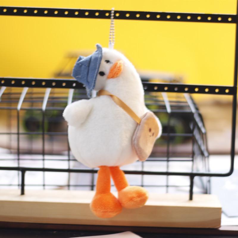 Ins Cute Cute Little Duck Pendant Plush Toy Doll Creative Cartoon Little Yellow Duck Schoolbag Hanging Decoration