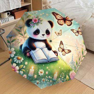 1pc Panda Butterfly Pattern Umbrella Design Automatic Opening and Closing Umbrella, High-quality Travel Umbrella, Lightweight and Portable, -70