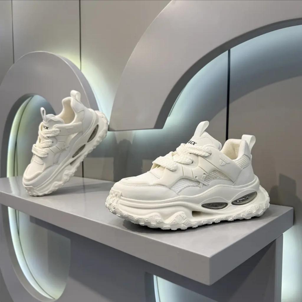 Men Vulcanized Shoes 2025 Autumn Anti Slip Platform Thick Heel Casual Sports Shoes Fashion Lace Up Male Outdoor Running Shoes