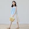 Girls' Fashionable Halter-neck Checked Top Two-piece Summer Children's Blazer and Dress Set