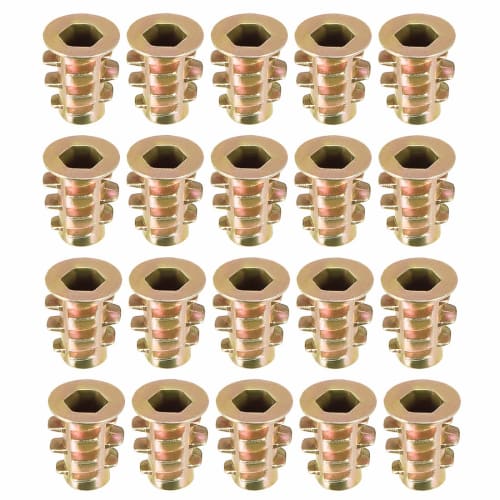 

uxcell Zinc Alloy M4 Hex Socket Insert Nuts, 10mm Length, Pack of 20
