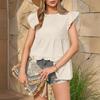 Women's Fashionable And Casual Ruffled Babydoll Vest, Ruffled Pleated Shirt, Cute And Flowy Top