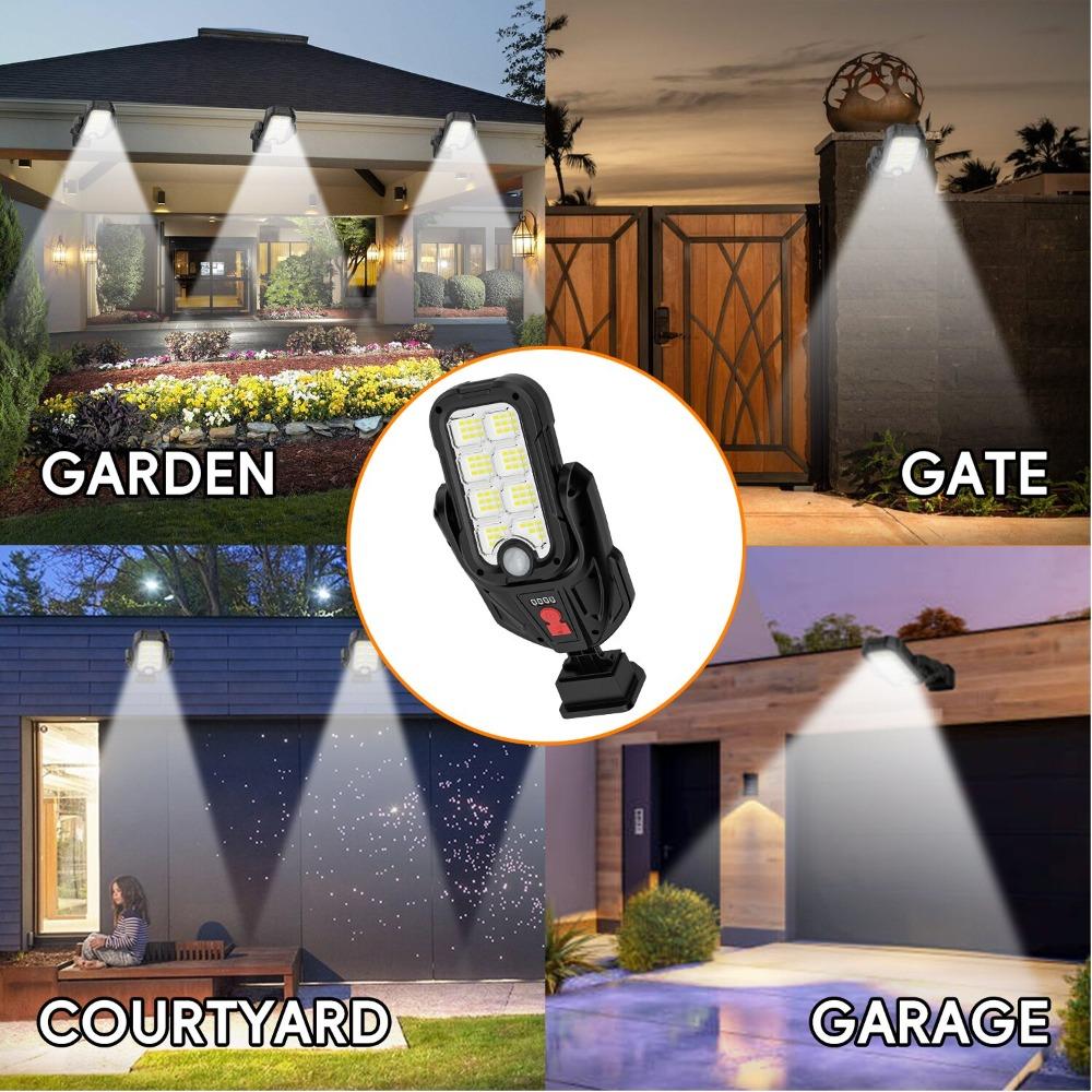 Adjustable Solar Lights Motion Sensor Outdoor Solar Wall Lamp 3 Modes Solar USB Rechargeable Light for Patio Garden Garage
