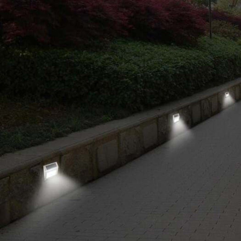 Landscape & Walkway Lights 3 Led Solar Stair Light Stainless Steel Pathway Lamp Decor Silver