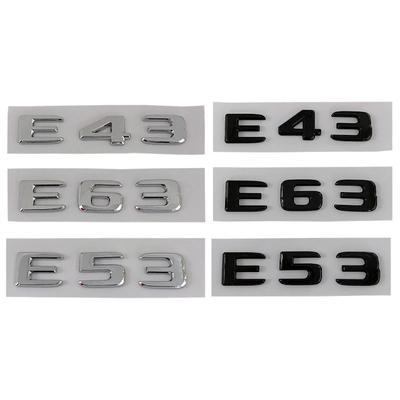 3D ABS E43 E53 E63 Logo Black Chrome Letters Car Sticker Rear Trunk Emblem Badge For E Class W213 W212 Accessories
