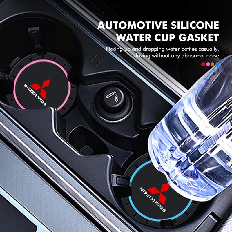 Anti-Slip Auto Cup Holder Pad Silicone Durable Interior Decor For Mitsubishi Outlander Pajero Sport Lancer EX ASX L200 Eclipse
