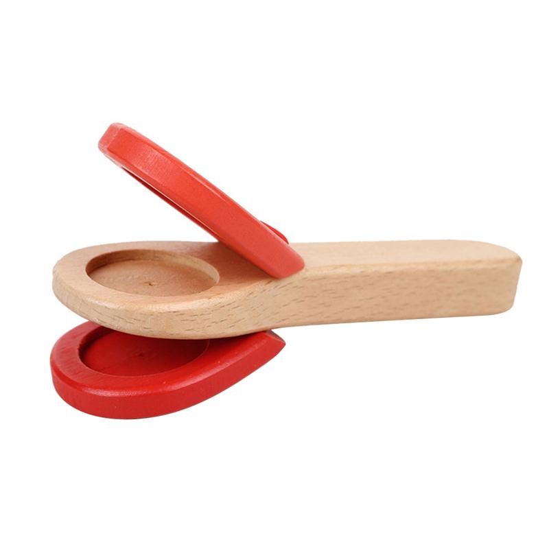A-Star Wooden Red Castanet Clapper Educational School Percussion