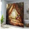 1pc Enchanting Floral Shower Curtain for Bathroom Decor - Elegant Polyester Fabric with Vibrant Forest Floral Design,