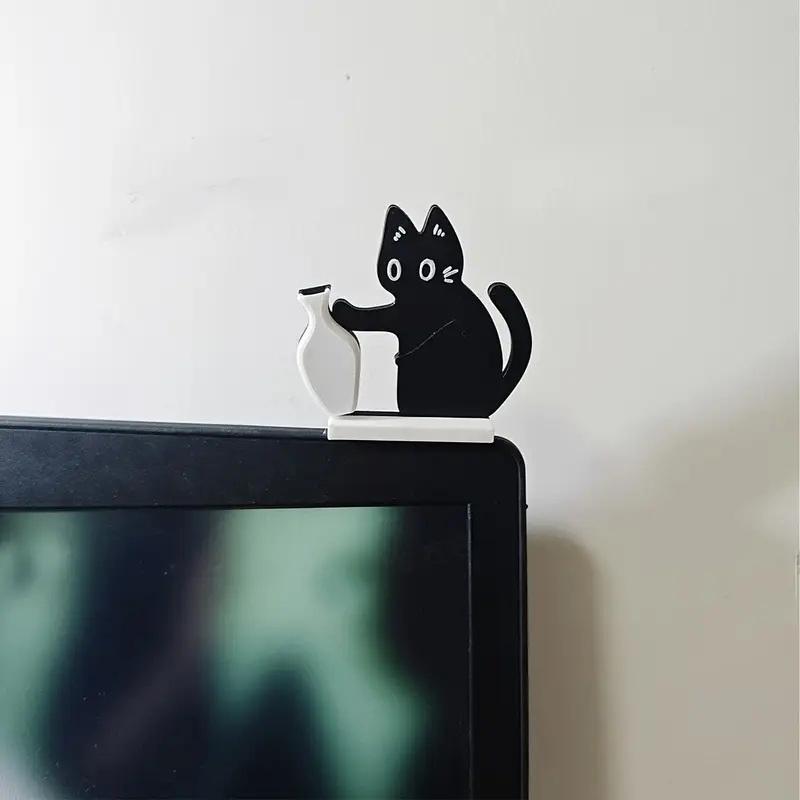 Schwarze Katze schiebt Vase Deko Katzenbart Sammlung & Erinnerungsbox Kühlschrankmagnet Heim Büro Deko Perfektes Geschenk für Katzenliebhaber