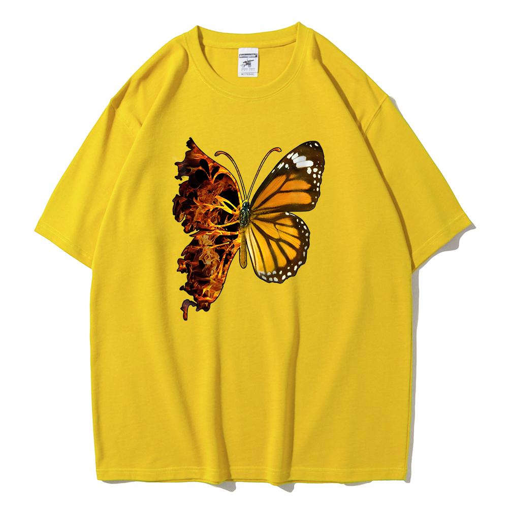 My Heart Is Burning Like This Cotton Woman T-Shirts Sport Comfortable T-Shirts All-Match Hipster Tshirt Breathable Summer Tshirt