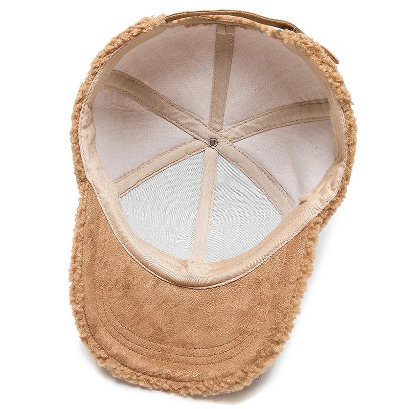 Light Board Lamb Wool Hat Women's Autumn and Winter Korean Version Trendy Cap Internet Celebrity Teddy Fleece Thickened Thermal Baseball Cap