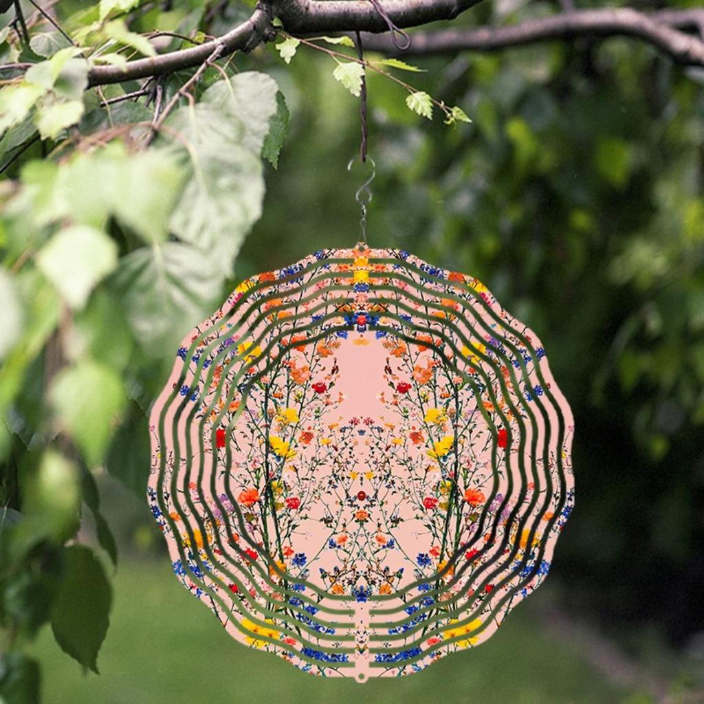 10 Inch Hanging Wind Chime Rotating Design with 360 Hook for Spring Summer Balcony Garden Decoration Unique Style to Enhance Space Atmosphere