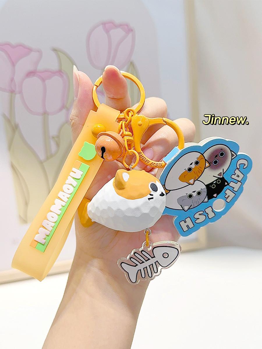 

Delightful Jiinnew Sakaban Cat Fish Resin Keychain Cute Cat Doll Keychain Gift Orange Cat