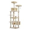 Large Cat Tree Tall Cat Tower for Indoor Cats Multi-Level Plush Cat Condo with Scratching Posts Scratching Boards Perches Caves