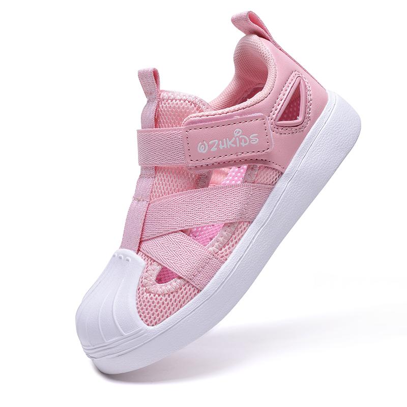 Детская летняя модная однотонная дышащая повседневная обувь на липучках для отдыха — фото 17