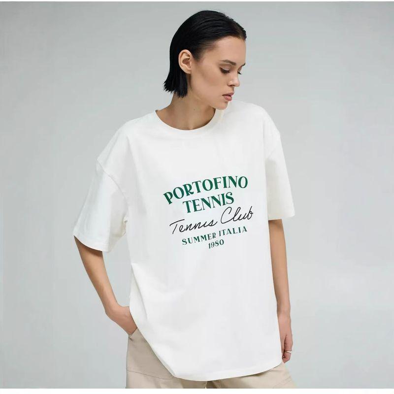 Western Style Fashion Casual Loose Print Short Sleeve T-shirt Top Printed Cotton T-shirt Top