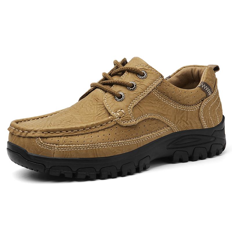 

Модные мужские повседневные кожаные туфли для ходьбы, деловые, нескользящие, с мягкой подошвой, рабочие лоферы, круглая обувь с плоской подошвой, кроссовки для активного отдыха 45