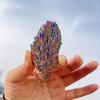 1pc/5pcs Stunning Blue/Purple Aura Flame Feather Stone -Black Kyanite Specimen with Iridescent for Home Decoration And Gift ball