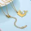 Cute Stainless Steel Dolphin Necklace Pendant Sea Animal Charms Ocean Beach Summer Jewelry for Women Dolphin Pendant Necklace