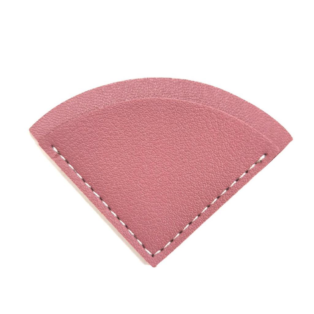 Retro Triangle Fan-Shaped PU Leather Bookmark and Book Corner Bag