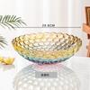 Colorful Crystal Glass Fruit Bowl Large Snack Dish for Home Living Room Dry Fruits Candy Serving Tray