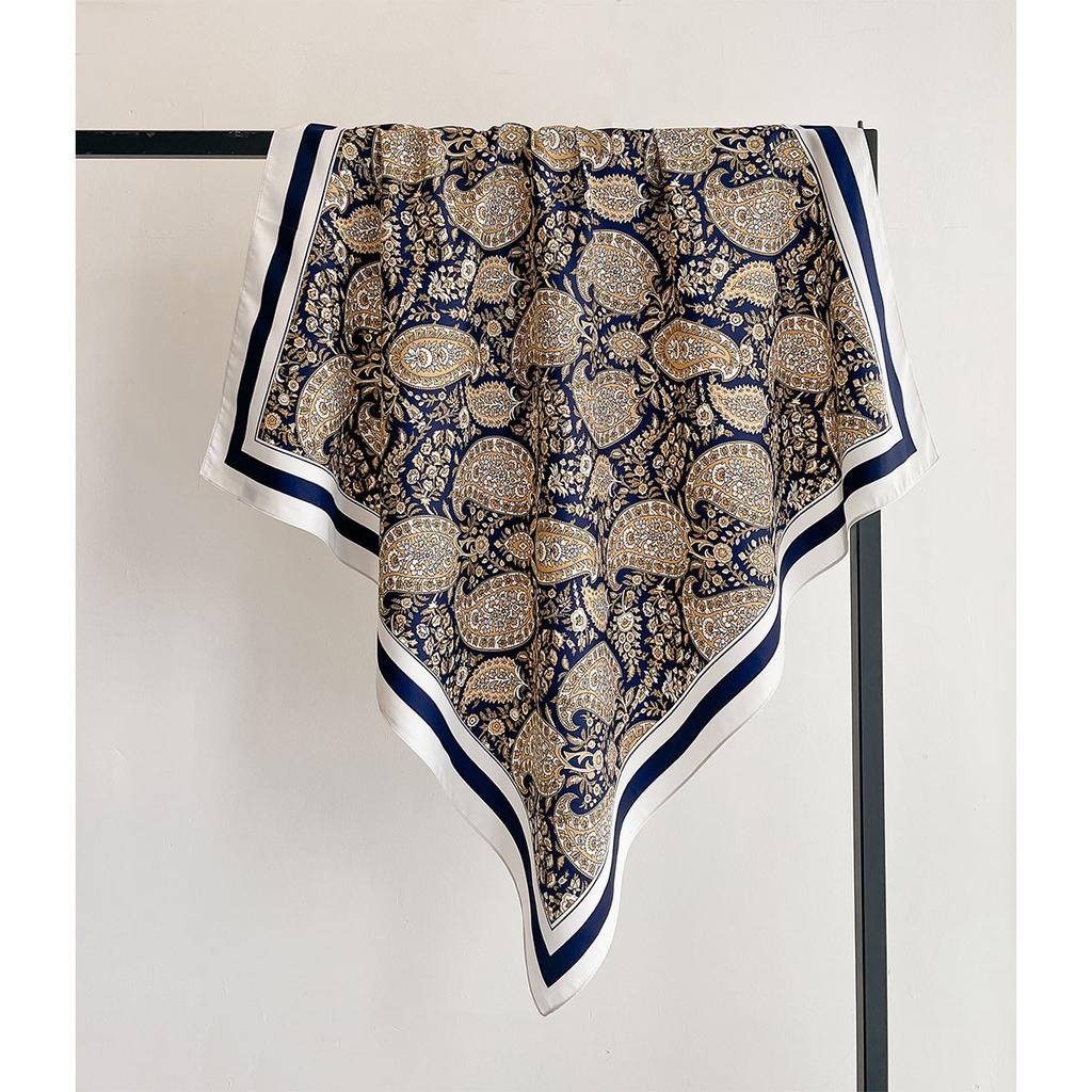 New Summer Luxury  90*90Cm Silk Scarf Women Fashion Satin Hijab Scarves Pareo Bandana Shawl Wrap Headband Foulard Bufandas