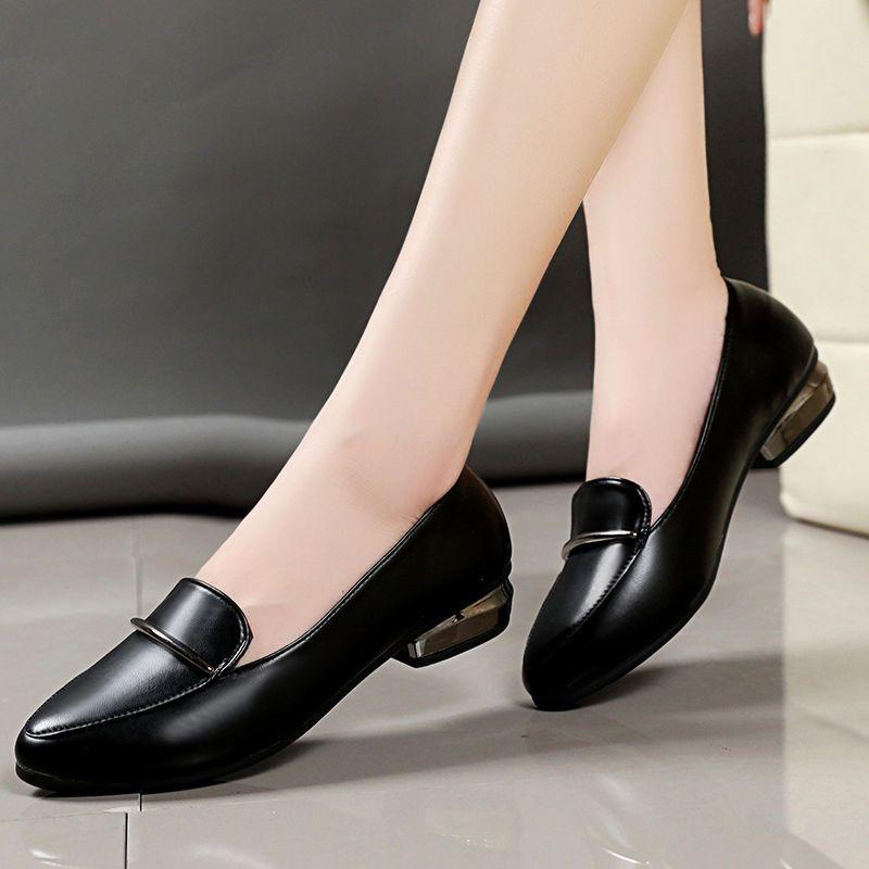 Shoes for Women with Medium Heels Office Woman Pumps Moccasins Pointed Toe On Promotion 39 High Quality Chic Point Elegant Dress