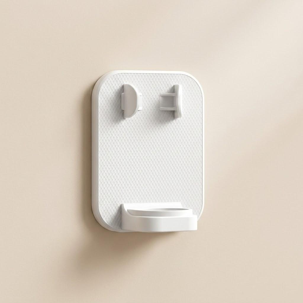 

Electric Toothbrush Razor Accessories Bathroom Organizer Wall Mount Adjustable Storage Rack белый