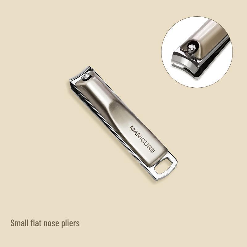 Champagne Nail Clipper Set: 3-Piece Iron Box with Flat-Mouth Clippers & Rotating Package for Nail Care