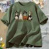 Boo Ghost Goose T Shirt Halloween Goose Autumn Skeleton Tshirt Fall Vintage Short Sleeve Graphic Tees Streetwear Clothing Tops