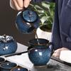 Ceramic Fully Handmade TeaPot 300ml Tianmu Glazed Tea Pot Single Pot Single Tea Set Zisha Teapot Clay Heated Kettle Teapots Bar