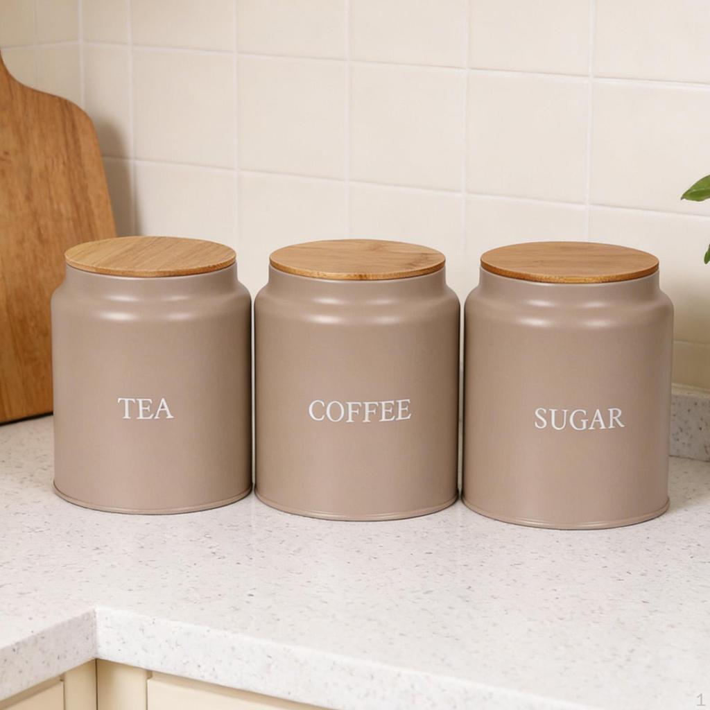 3 Stück Lebensmittelaufbewahrungsbehälter Eisenbehälter Schrankflaschen Organizer Küchenkanister für Zuhause