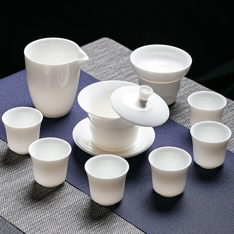 Qiu Qiao Mutton Fat Jade White Porcelain Kung Fu Tea Set