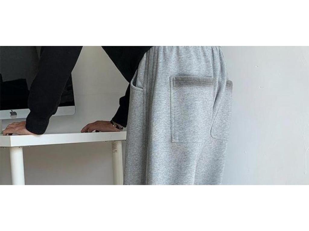 Gray Scimitar Unisex Casual Loose Straight Wide-Leg Pants for Spring and Autumn