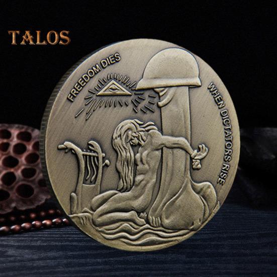 Bronze Challenge Coin Freedom Dies When Dictators Rise Metal Hobo Coin Live Free or Die Collectible Lucky Token Coin for Collectors