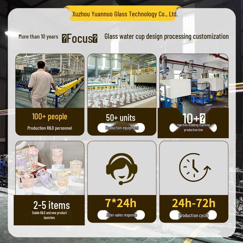 Shatterproof Double-Layer Glass Tea Cup with Printed Logo - Portable & High-End Design