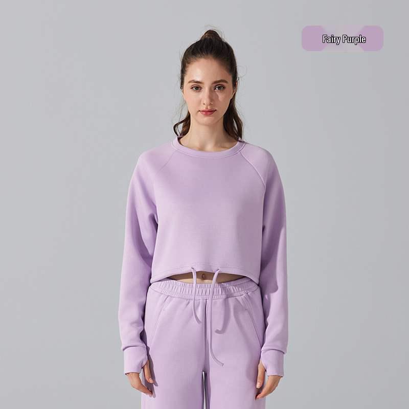 Crew Neck Warm Sweatshirt Jacket: Autumn/Winter, Loose Fit, Long Sleeve, Casual Drawstring, Fitness & Yoga Wear.