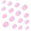 24 Pcs Short Round False Nail Elegant Artificial Nail French Tip Stick On Nail Glittering Press On Nail for Woman