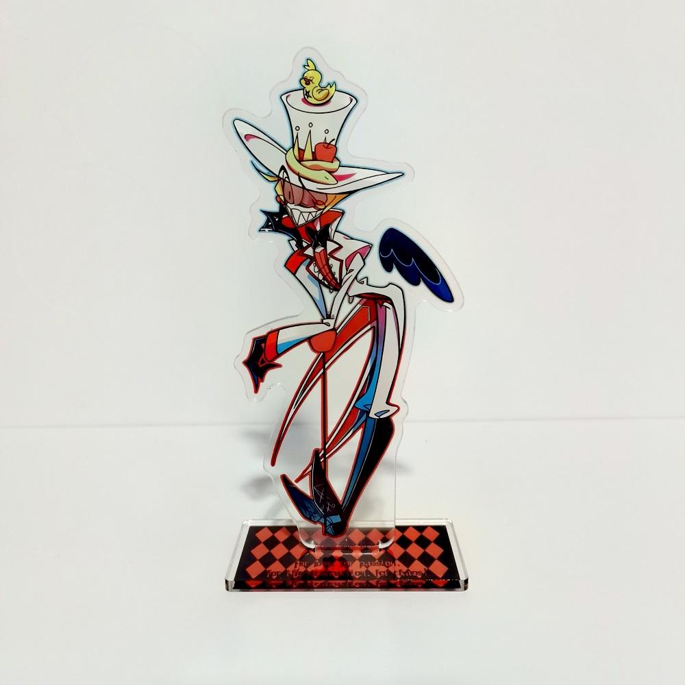 15cm Hazbin Alastor Hotel Morning Cosplay Stand Anime Acrylic Cartoon Figure Standing Birthday Gifts Bag Decor Collection Poseable Articulated Scale