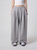 UNKNOWN PLANET [Fleece-Lined Version Added] Daily Double-Pleat Wide Sweatpants Gray