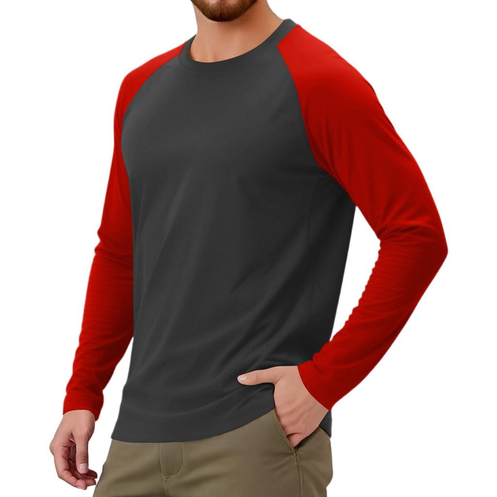 Heren Sporttop met Lange Raglanmouwen in Contrastkleuren